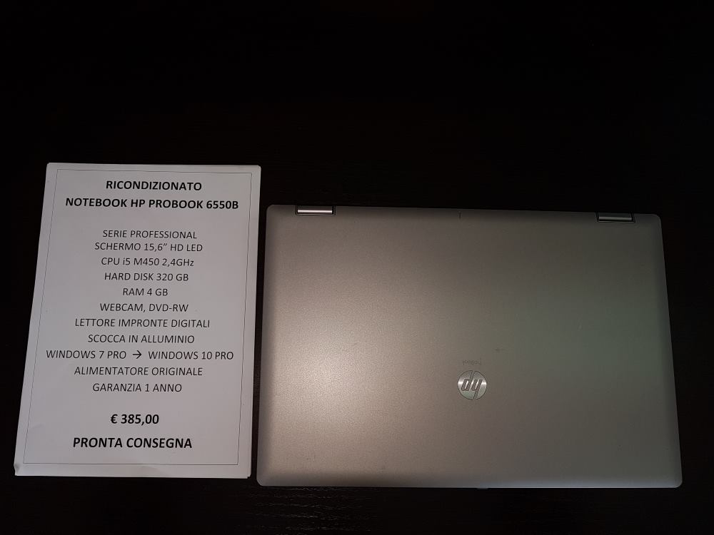 NOTEBOOK HP 6550b Professional Series - 15 NOTEBOOK HP 6550b Professional Series - 15